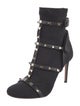 Valentino Rockstud Accents Mesh Sock Boots