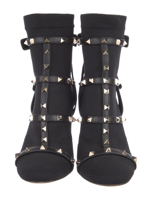 Valentino Rockstud Accents Mesh Sock Boots