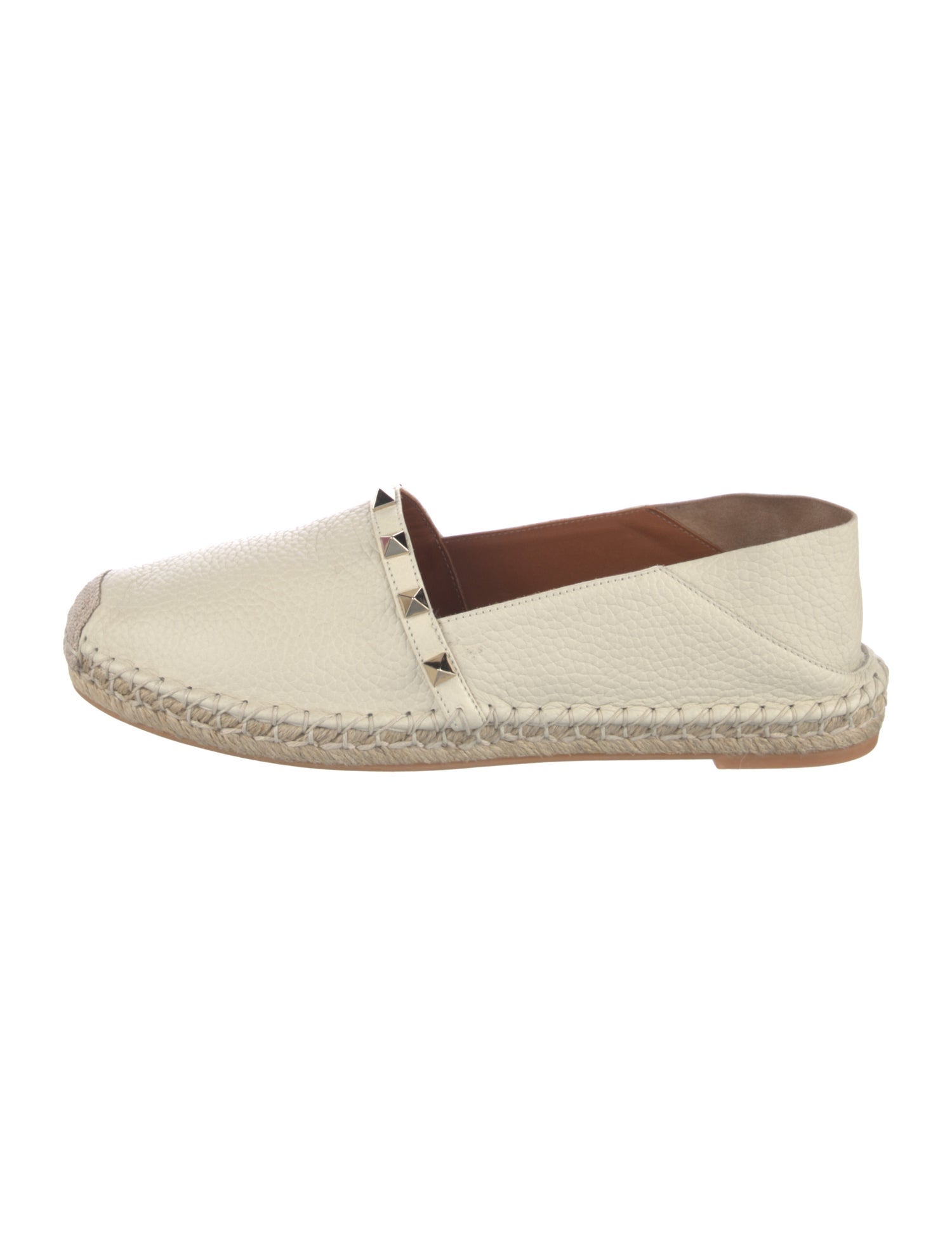 Valentino Rockstud Accents Leather Espadrilles