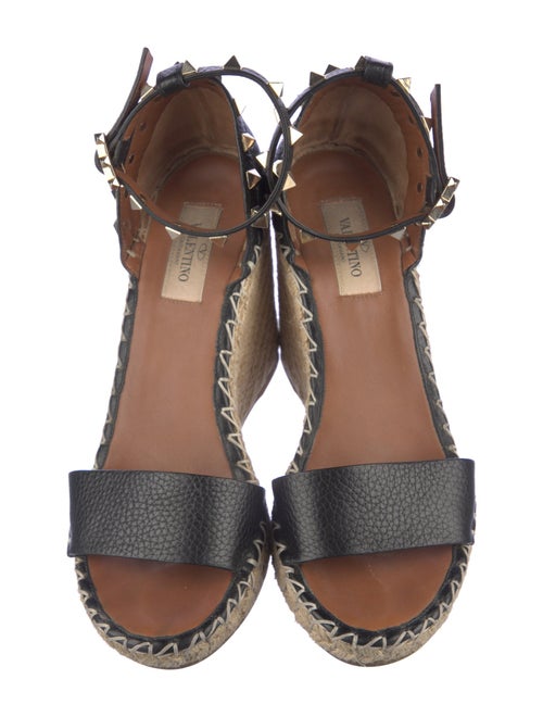 Valentino Rockstud Accents Leather Espadrilles