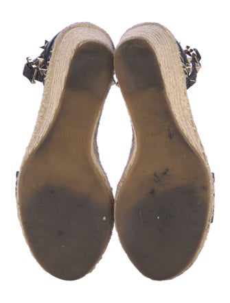 Valentino Rockstud Accents Leather Espadrilles