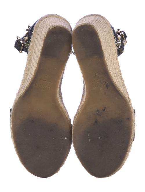Valentino Rockstud Accents Leather Espadrilles