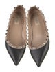 Valentino Rockstud Accents Leather Ballet Flats