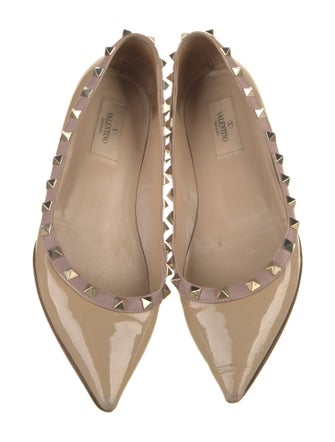 Valentino Rockstud Accents Patent Leather Flats