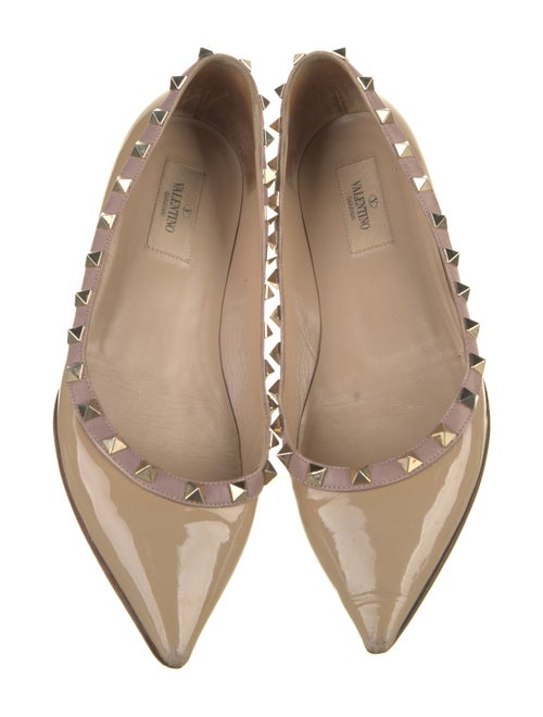 Valentino Rockstud Accents Patent Leather Flats