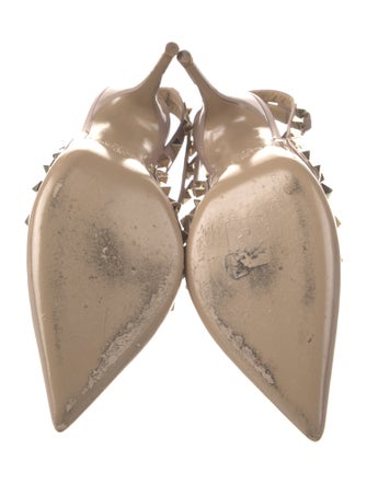 Valentino Rockstud Accents Patent Leather T-Strap Pumps