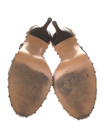 Valentino Rockstud Accents Leather T-Strap Pumps