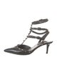 Valentino Rockstud Accents Patent Leather T-Strap Pumps