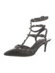 Valentino Rockstud Accents Patent Leather T-Strap Pumps