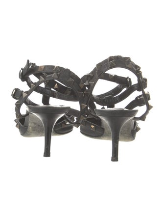 Valentino Rockstud Accents Patent Leather T-Strap Pumps