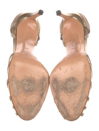 Valentino Leather Mesh Accents D'Orsay Pumps