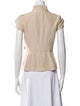 Valentino Mock Neck Short Sleeve Blouse