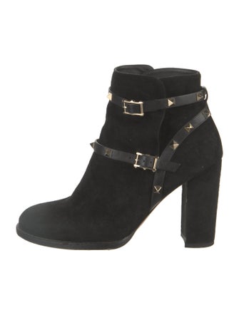 Valentino Rockstud Accents Suede Boots