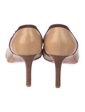 Valentino Leather Colorblock Pattern Pumps