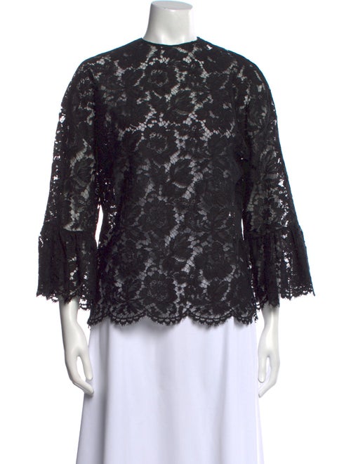 Valentino Lace Pattern Crew Neck Blouse