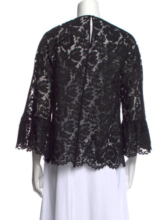 Valentino Lace Pattern Crew Neck Blouse