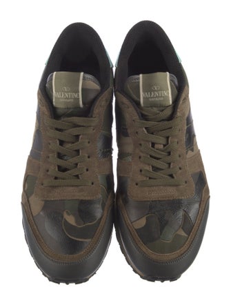 Valentino Rockstud Accents Leather Athletic Sneakers