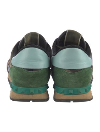 Valentino Rockstud Accents Leather Athletic Sneakers