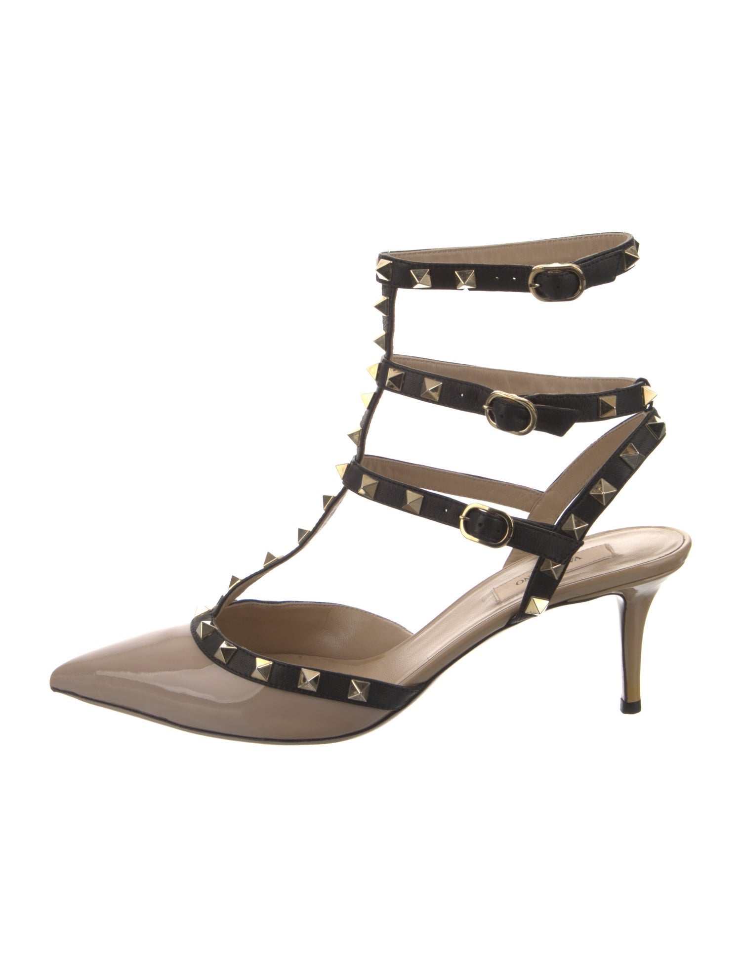 Valentino Rockstud Accents Leather Gladiator Sandals
