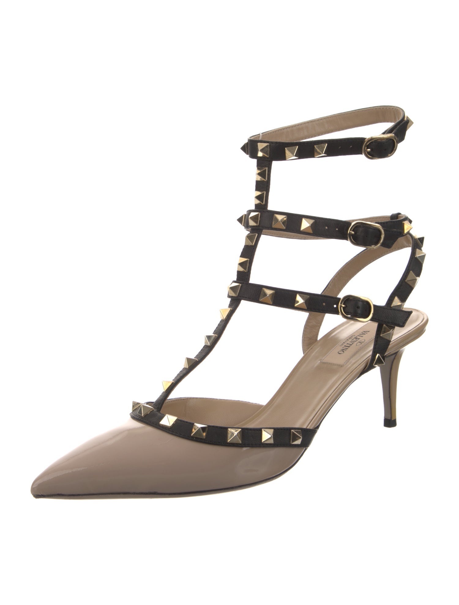 Valentino Rockstud Accents Leather Gladiator Sandals