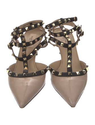 Valentino Rockstud Accents Leather Gladiator Sandals