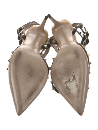 Valentino Rockstud Accents Leather Gladiator Sandals