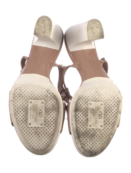 Valentino Rockstud Accents Patent Leather Slingback Sandals