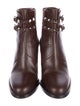 Valentino Rockstud Accents Leather Lace-Up Boots