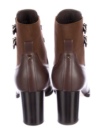 Valentino Rockstud Accents Leather Lace-Up Boots