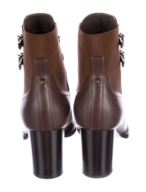 Valentino Rockstud Accents Leather Lace-Up Boots