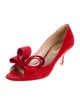Valentino Suede Bow Accents Pumps