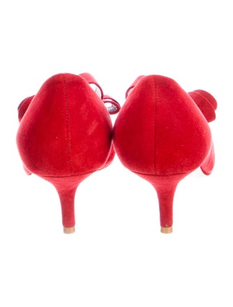 Valentino Suede Bow Accents Pumps