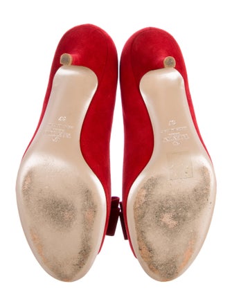 Valentino Suede Bow Accents Pumps
