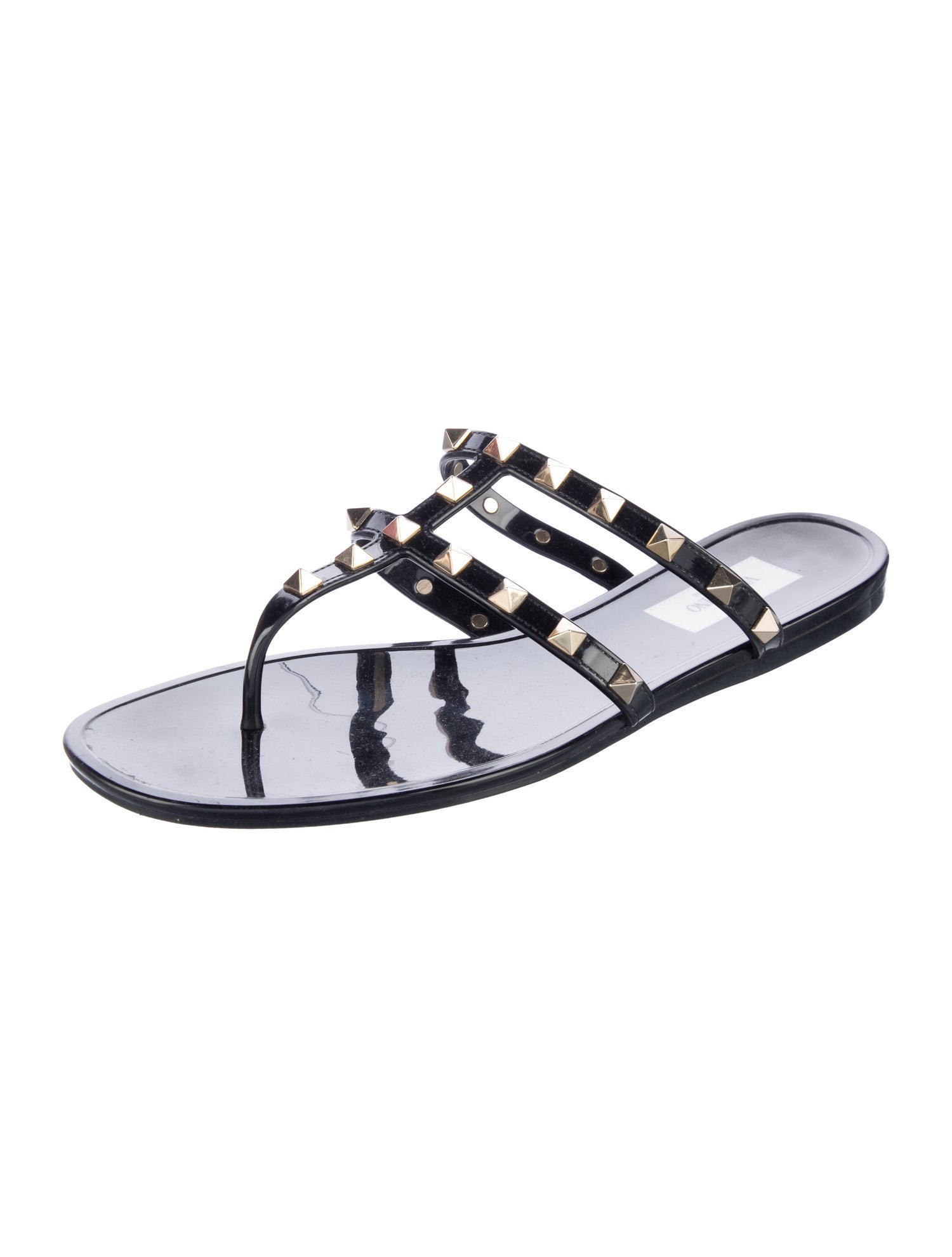 Valentino Rockstud Accents Rubber Slides