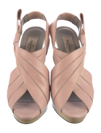 Valentino Rockstud Accents Leather Slingback Pumps