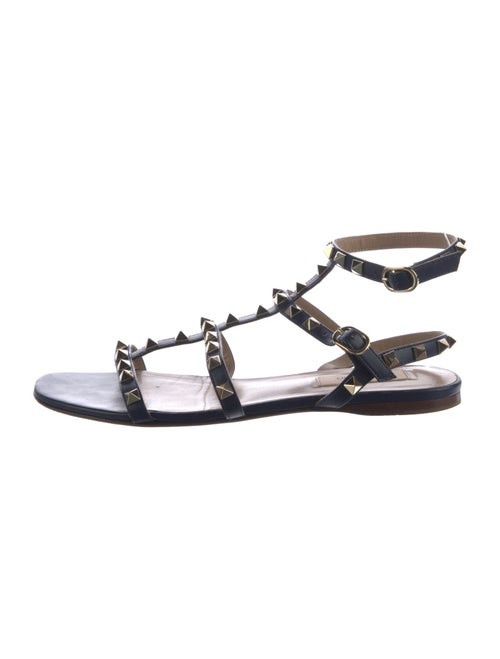 Valentino Rockstud Accents Leather Gladiator Sandals
