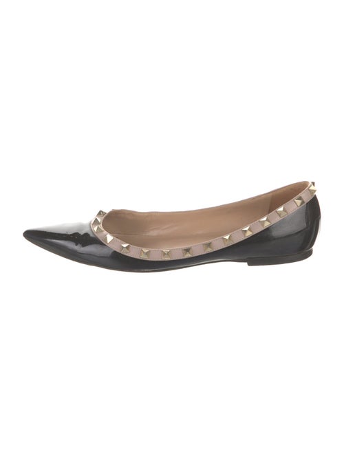 Valentino Rockstud Accents Patent Leather Flats