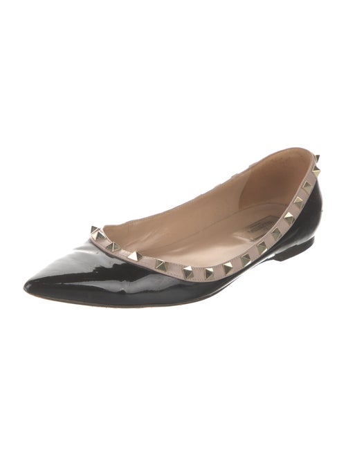 Valentino Rockstud Accents Patent Leather Flats