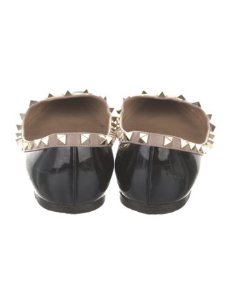 Valentino Rockstud Accents Patent Leather Flats