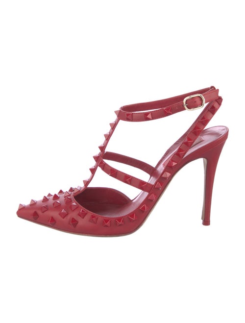 Valentino Rockstud Accents Leather T-Strap Sandals