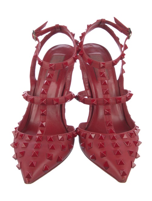 Valentino Rockstud Accents Leather T-Strap Sandals