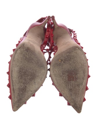 Valentino Rockstud Accents Leather T-Strap Sandals