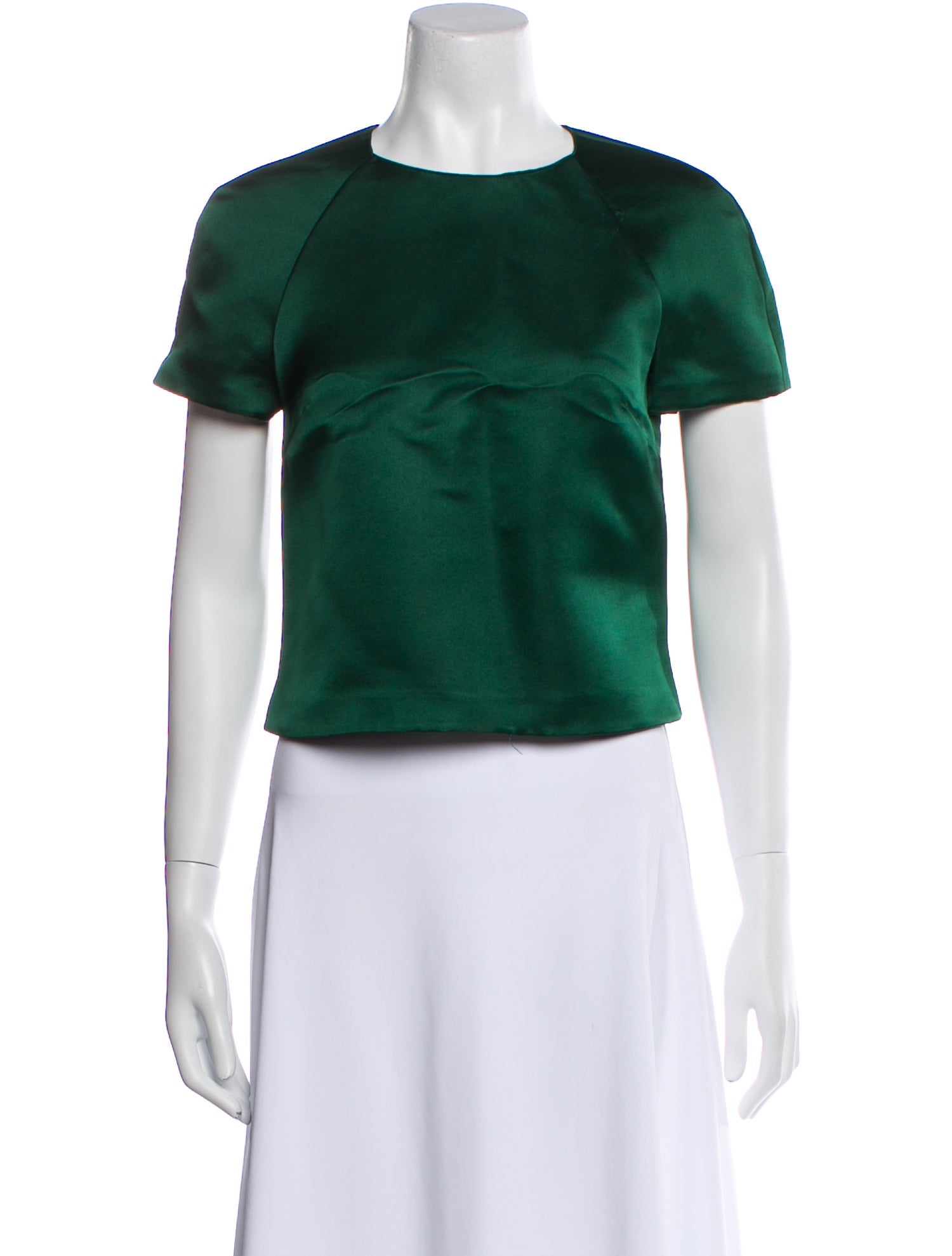 Valentino Silk Crew Neck Crop Top