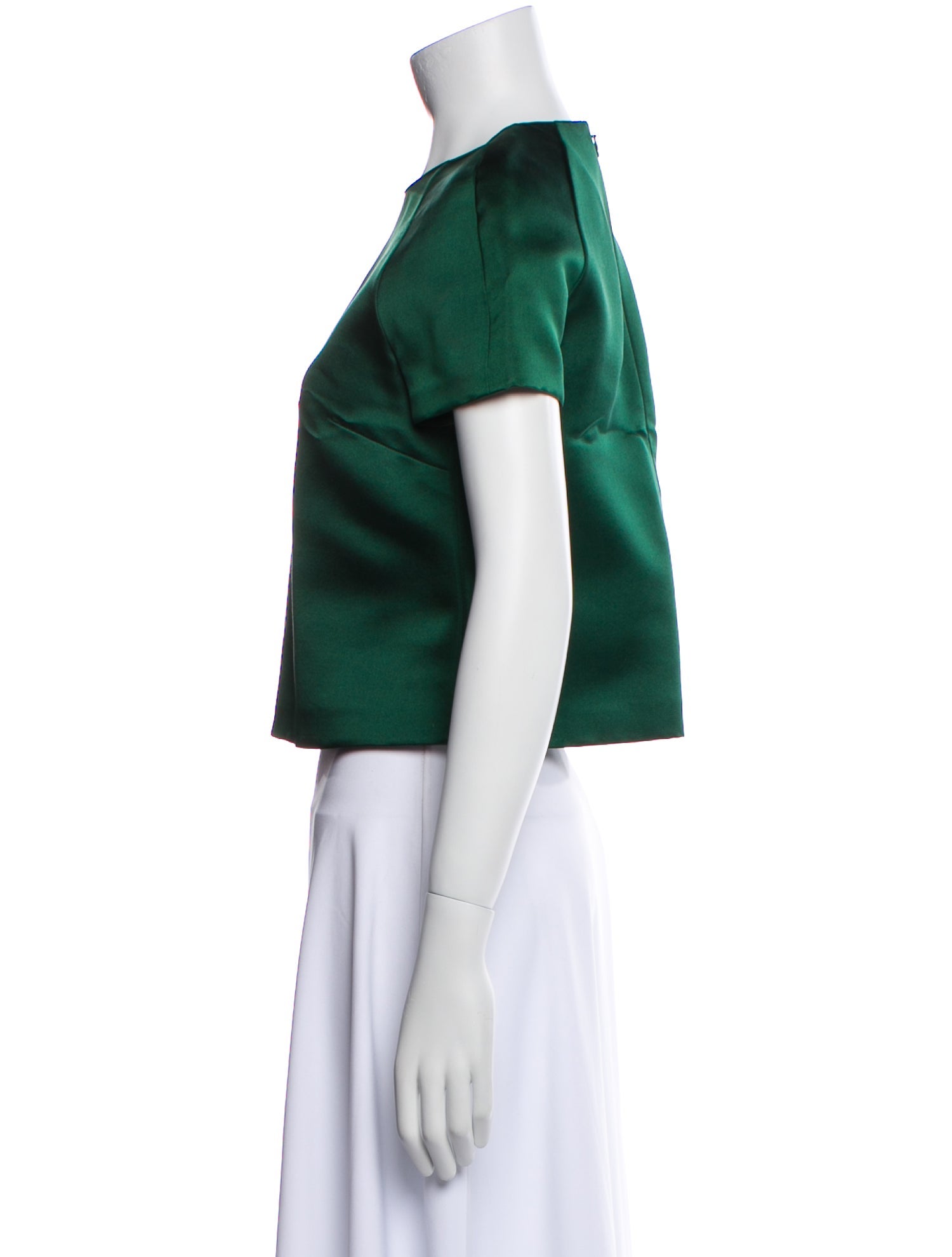 Valentino Silk Crew Neck Crop Top