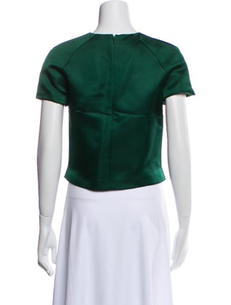 Valentino Silk Crew Neck Crop Top