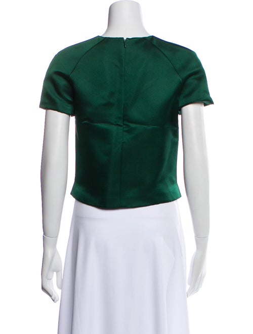 Valentino Silk Crew Neck Crop Top