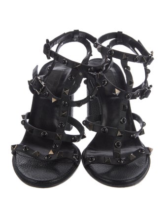 Valentino Rockstud Accents Leather Gladiator Sandals