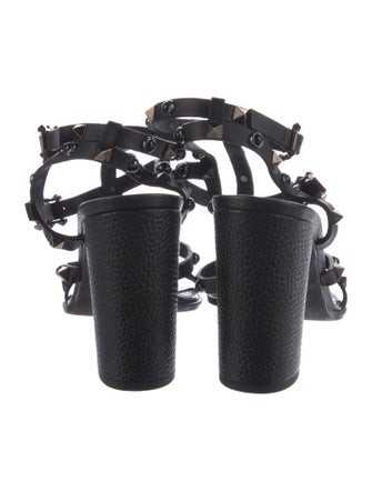 Valentino Rockstud Accents Leather Gladiator Sandals