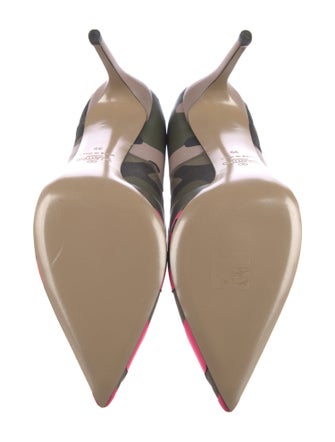 Valentino Leather Camouflage Print Pumps