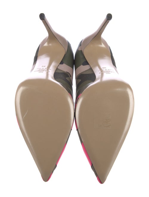 Valentino Leather Camouflage Print Pumps